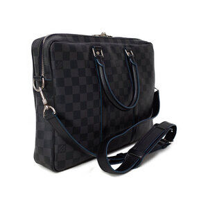 Louis Vuitton Porte Black Business Bag Voyage Graphite Document Damier